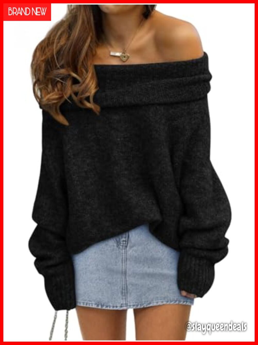 Off The Shoulder Oversized Sweater Pullover